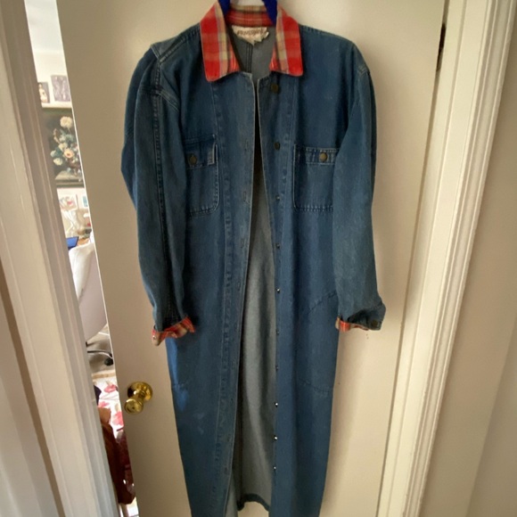 1980s vintage Alain Touissant denim duster jacket - Picture 2 of 5